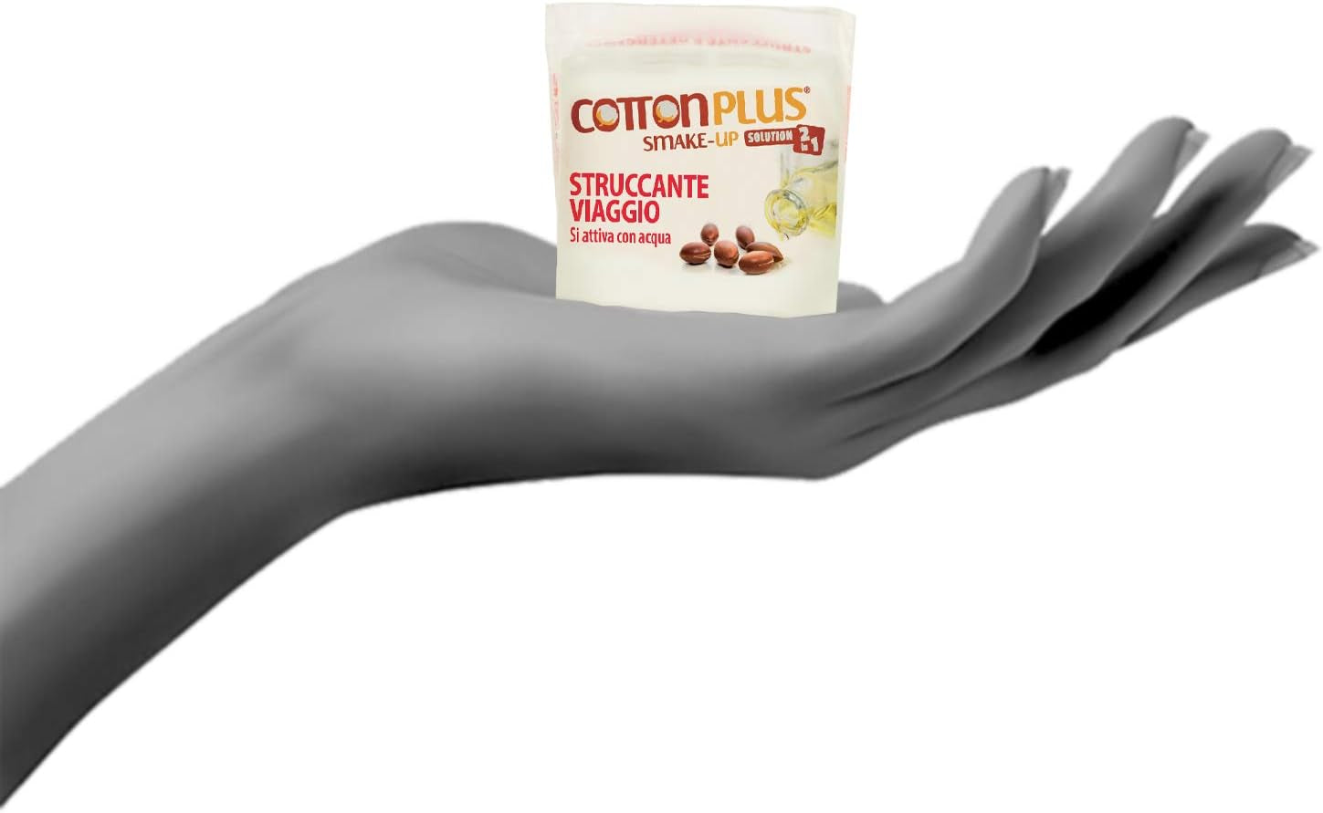 Cotton plus SMAKE-UP ARGAN MINI 20 Pz. "Travel Size" | STRUCCANTE NATURALE! Salviette Struccanti Asciutte Brevettate, Senza Conservanti!