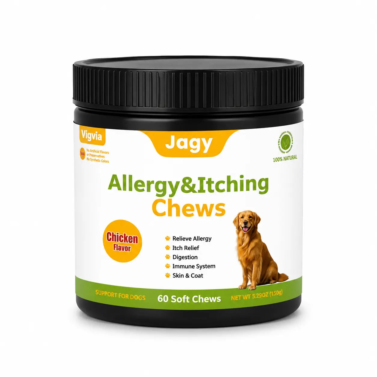 Jagy Omega-3 Allergy Relief Chews for Dogs - 120 Naturalsoft Chews Fish Oil Treats for Itchy Skin, Hot Spots & Shedding Advanced Skin & Coat Vitamins with Soothingsupport for Healthy Pet Skin & Coat,Back to School
