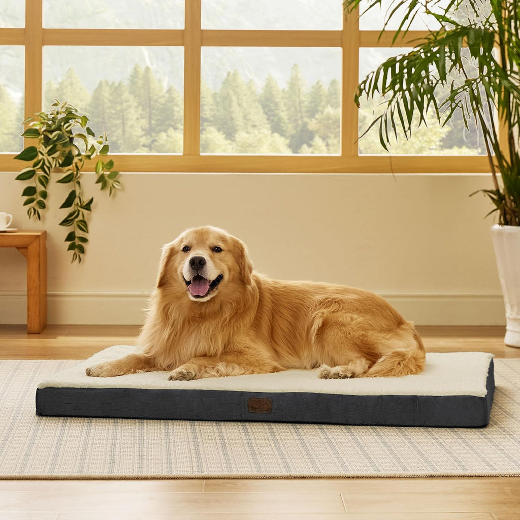 XL Dog Bed, Extra Large Pet Bed with Comfy Sherpa,44X32In Grey