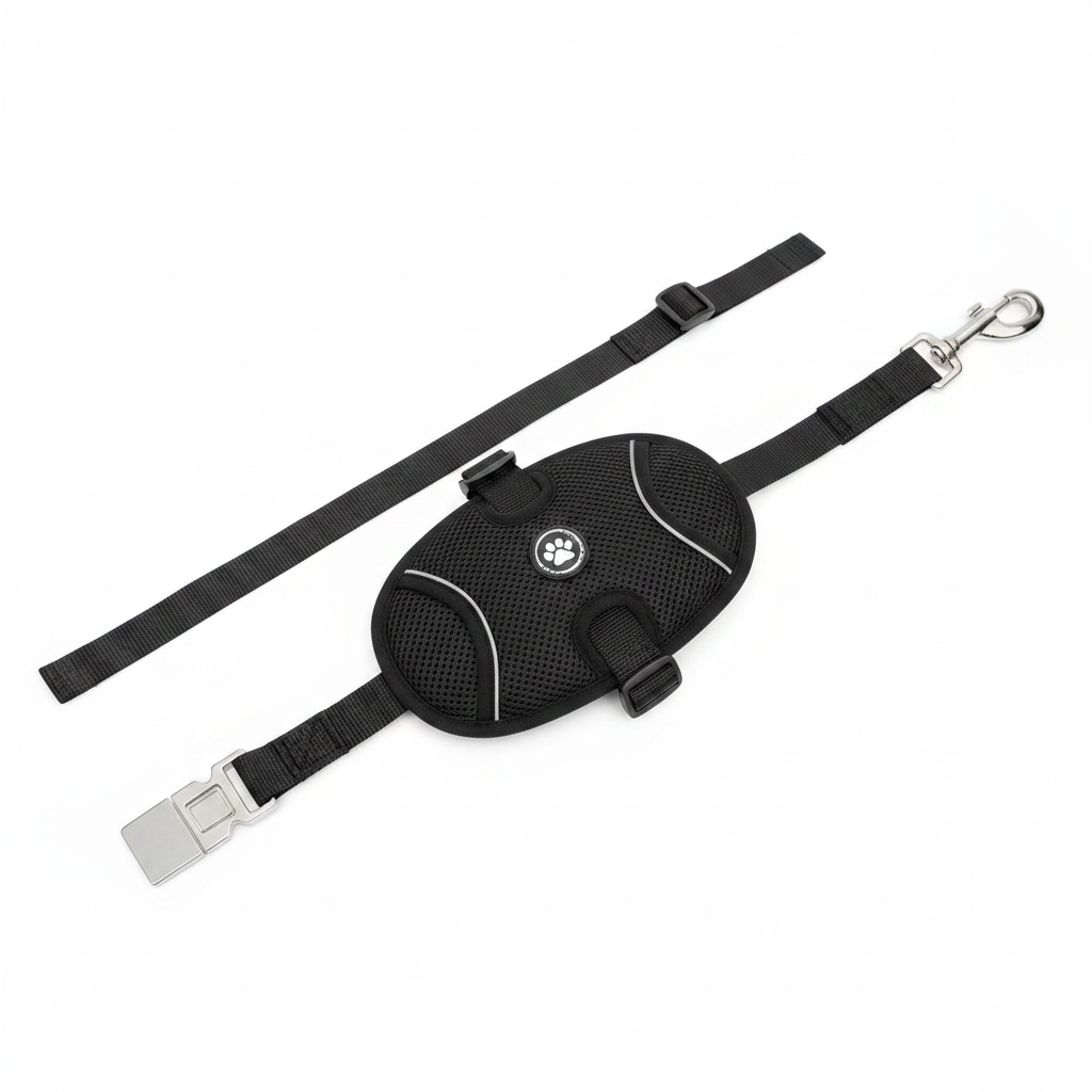 Dog Car Harness Seat Belt, Harness & Seatbelt with 2 in 1 Buckle